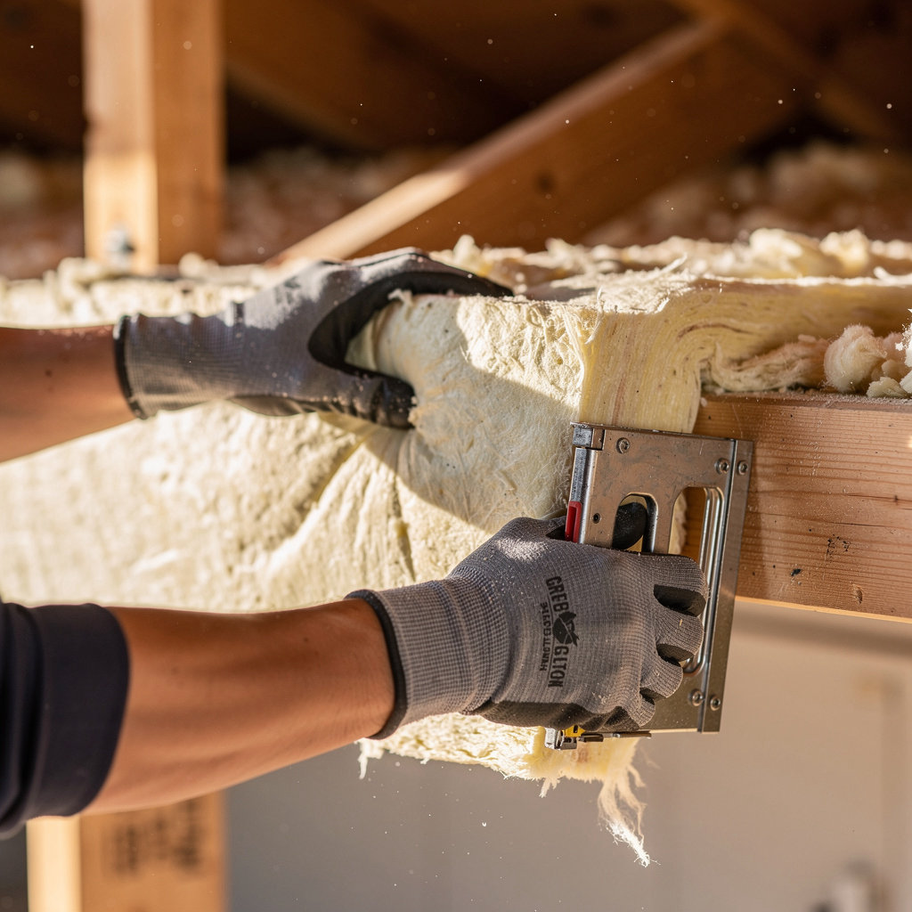 Green Solution Landscaping installing home insulation in San Diego for improved energy efficiency and comfort